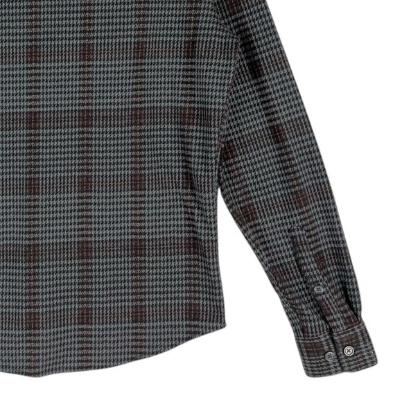 Express Men's Stretch Black Grey Plaid Button-Up Shirt Size XS Long Sleeve NWOT - Picture 6 of 10